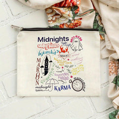 Midnights Pattern Cosmetic Bag Canvas Travel Storage Toiletry Bag