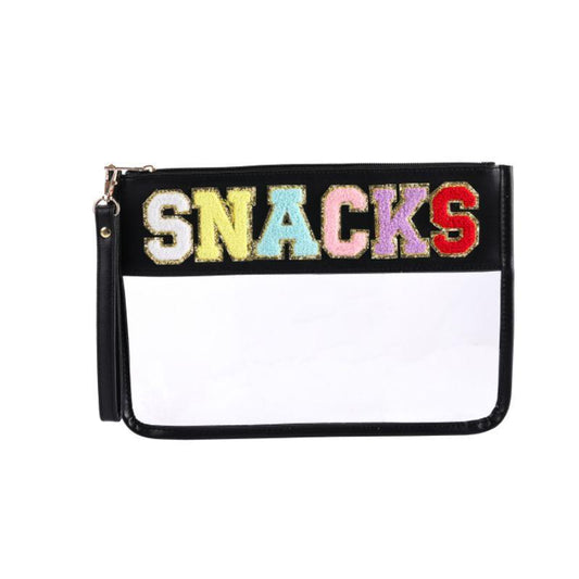 Waterproof Transparent PVC Towel Embroidered Letter Cosmetic Bag