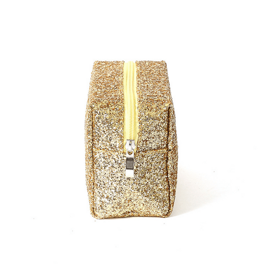 Sequin Square Cosmetics Bag Glitter Toiletry Clutch Travel Storage