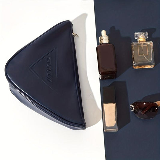 Triangle PU Leather Cosmetics Bags Waterproof Toiletry Bag Travel Storage