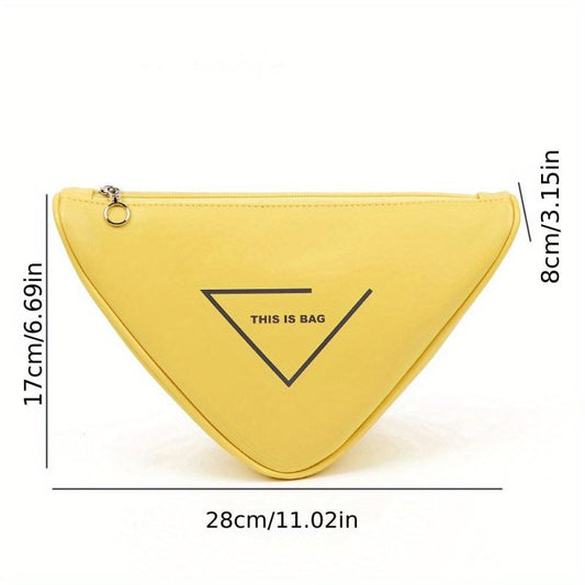 Triangle PU Leather Cosmetics Bags Waterproof Toiletry Bag Travel Storage