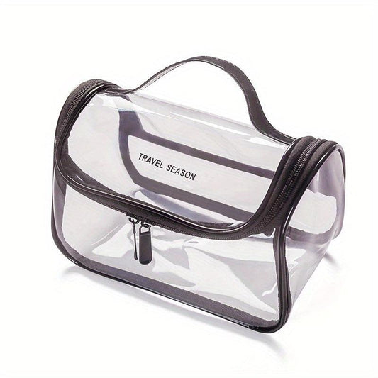 Portable Transparent PVC Cosmetics Bag Toiletry Bag Travel Business Strip