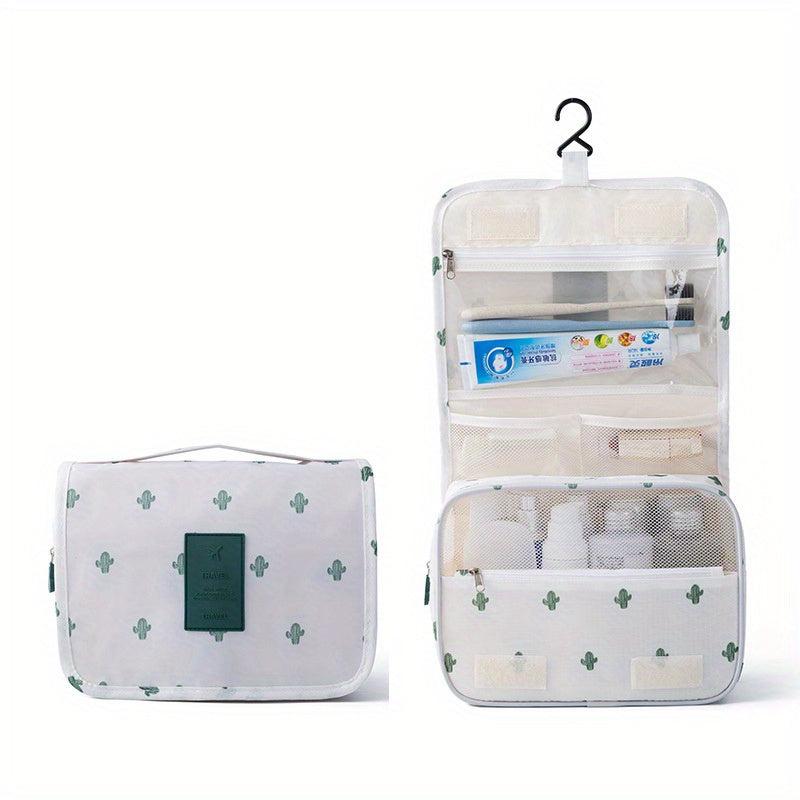 Floral Travel Toiletry Bag with Hook Portable Storage Bag