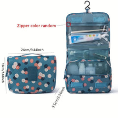 Floral Travel Toiletry Bag with Hook Portable Storage Bag