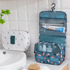 Floral Travel Toiletry Bag with Hook Portable Storage Bag