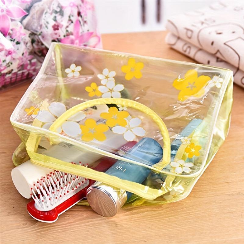 PVC Floral Transparent Wash Bag Makeup Bag