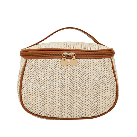 Straw Woven Cosmetic Bag Large Capacity Toiletry Bag