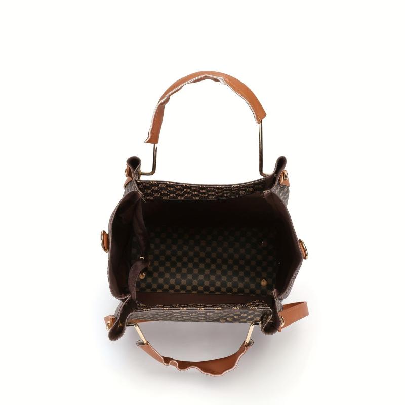 4pcs Geometric Pattern Shoulder Bag Set Women's Handbag Crossbody Clutch Wallet