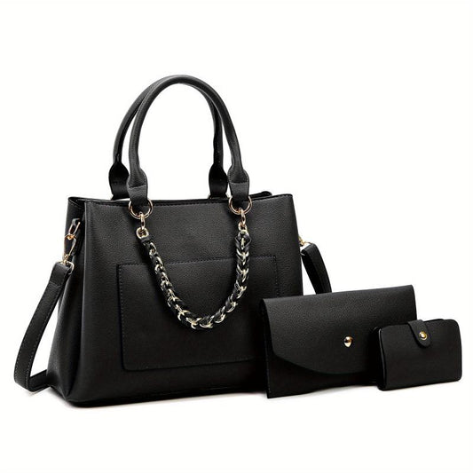 Metal Chain Large Capacity Handbags Set Women's Purse Sets