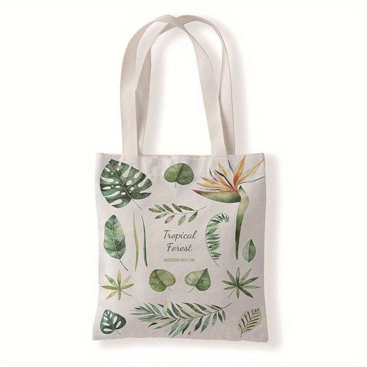 Leaf Canvas Tote Bag Shoulder Travel Shopping Handbag