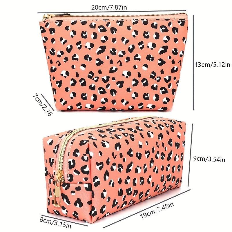 Leopard Print Cosmetic Bag Portable Clutch