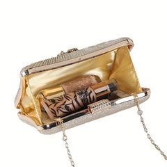 Rhinestone Evening Bag Ruched Clutch Purse Glitter Handbag