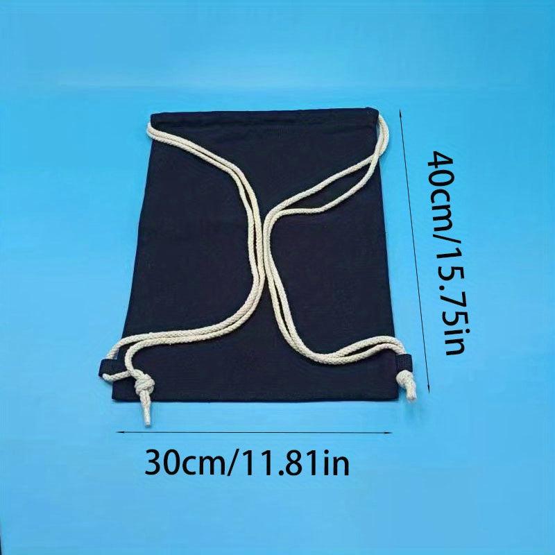 Minimalist Canvas Drawstring Backpack All Match Storage Sports Bag