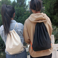 Minimalist Canvas Drawstring Backpack All Match Storage Sports Bag