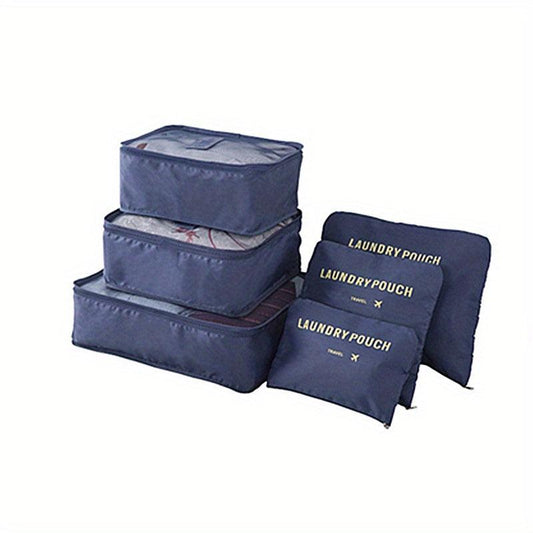 6pcs Clothes Storage Bags Travel Organizer - Large Capacity Lightweight