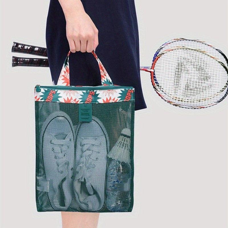 Portable Mesh Beach Bag Clear Storage Sports Handbag