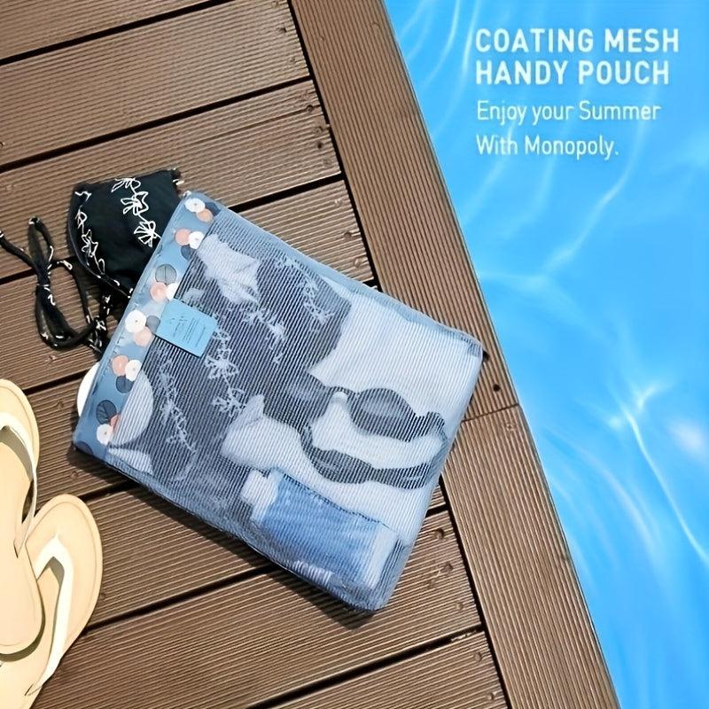 Portable Mesh Beach Bag Clear Storage Sports Handbag