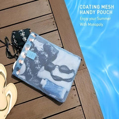 Portable Mesh Beach Bag Clear Storage Sports Handbag
