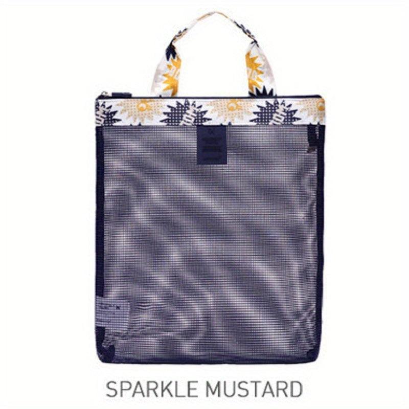 Portable Mesh Beach Bag Clear Storage Sports Handbag