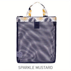 Portable Mesh Beach Bag Clear Storage Sports Handbag