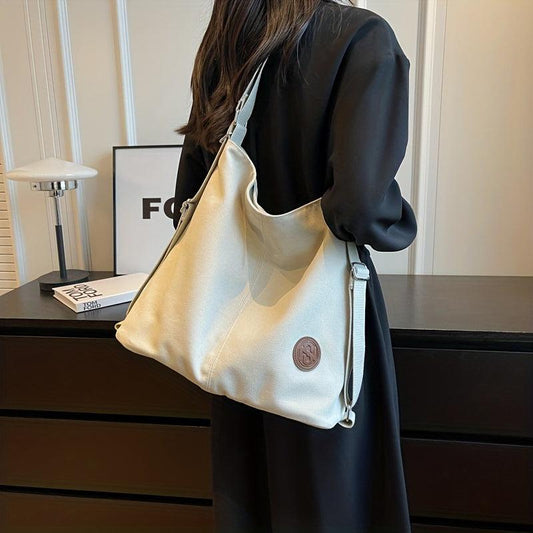 Vintage Canvas Crossbody Bag Large Capacity Grunge Tote Bag