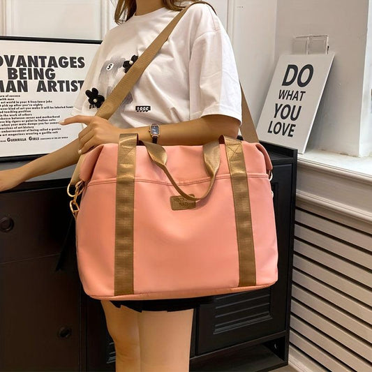 Colorblock Zipper Sports Handbag Lightweight Gym Bag