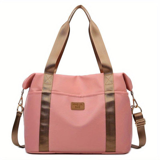 Colorblock Zipper Sports Handbag Lightweight Gym Bag