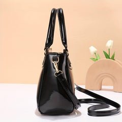 3Pcs Women's PU Leather Satchel Set With Clutch Wallet & Card Holder