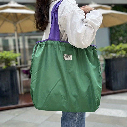 Large Drawstring Tote Bag Foldable Reusable Grocery Eco Travel Shopping Bag