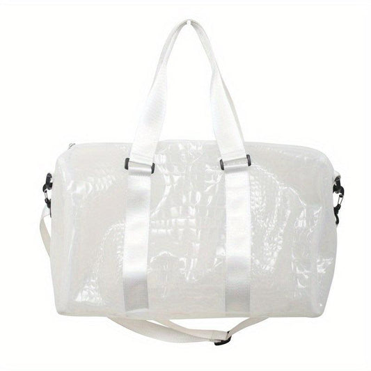 Clear PVC Travel Duffle Bag Gym Storage Carry On Weekender Overnight Bag