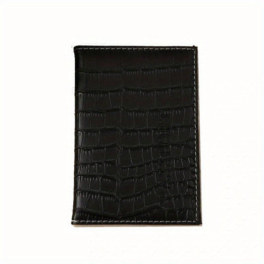 Crocodile Pattern PU Passport Holder Travel Cover Unisex Card Case