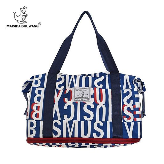 Large Capacity Weekender Tote Bag Nylon Lightweight Luggage