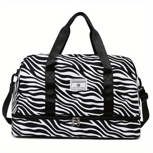 Leopard Sports Gym Bag Large Capacity Travel Duffle Bag with Shoes Compartment