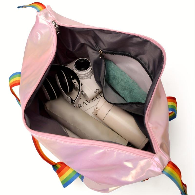 Laser Travel Duffle Bag Rainbow Strap Sports Gym Bag