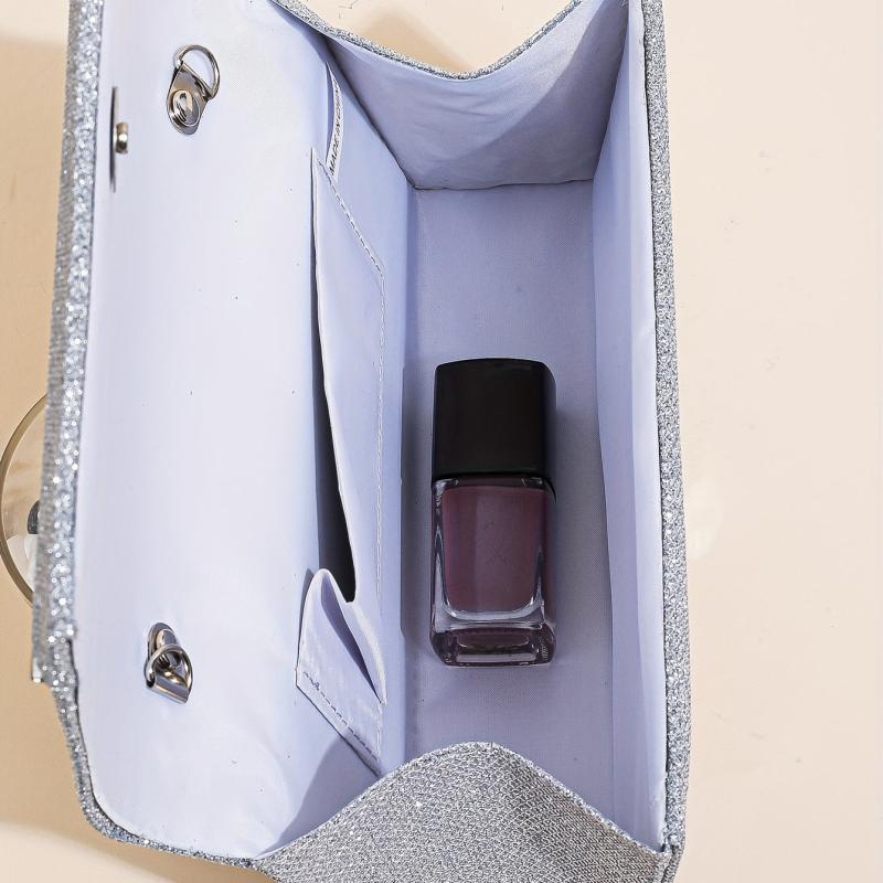Glitter Evening Bag Faux Leather Clutch for Party Wedding