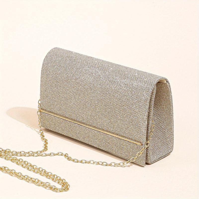 Glitter Evening Bag Faux Leather Clutch for Party Wedding