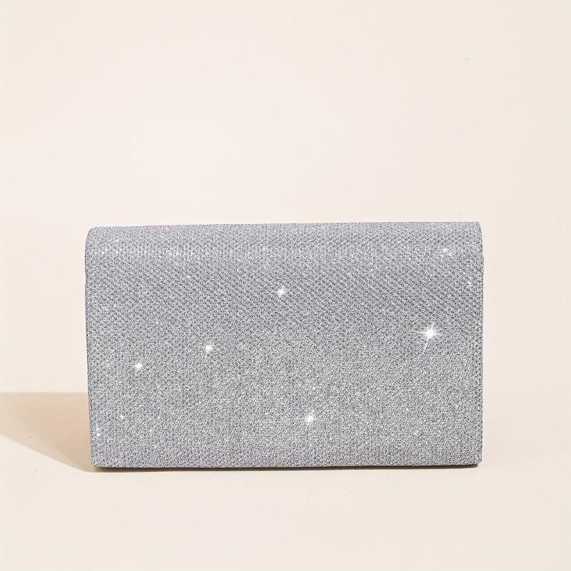 Glitter Evening Bag Faux Leather Clutch for Party Wedding