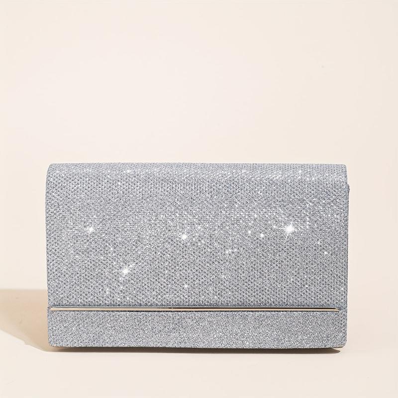 Glitter Evening Bag Faux Leather Clutch for Party Wedding