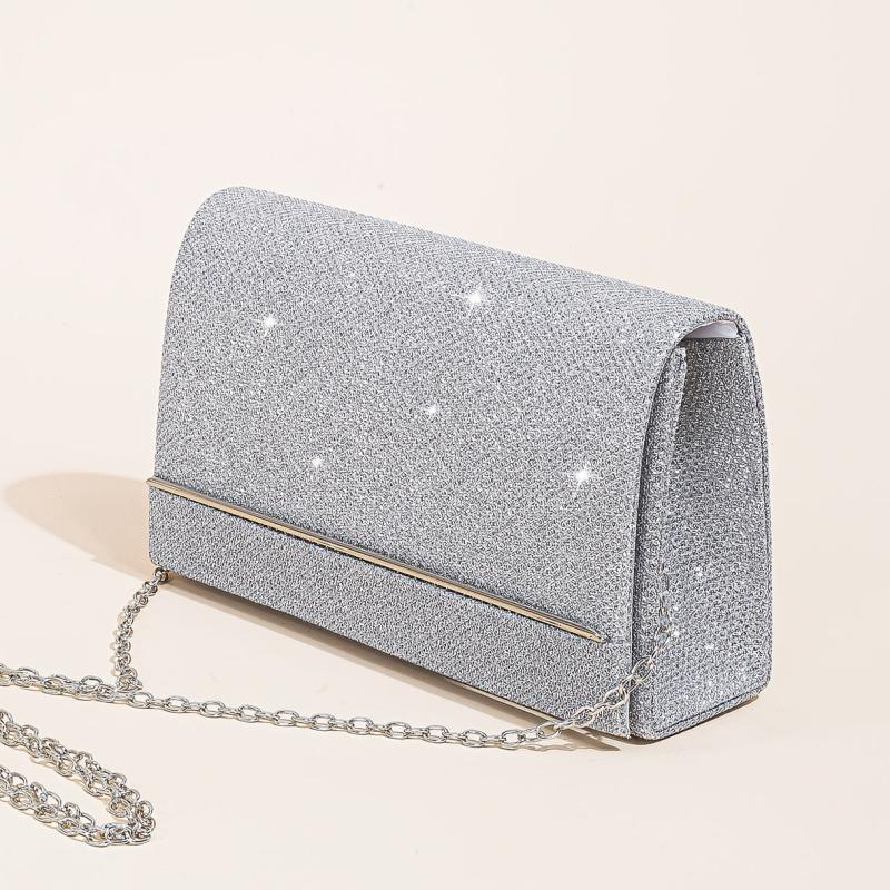 Glitter Evening Bag Faux Leather Clutch for Party Wedding