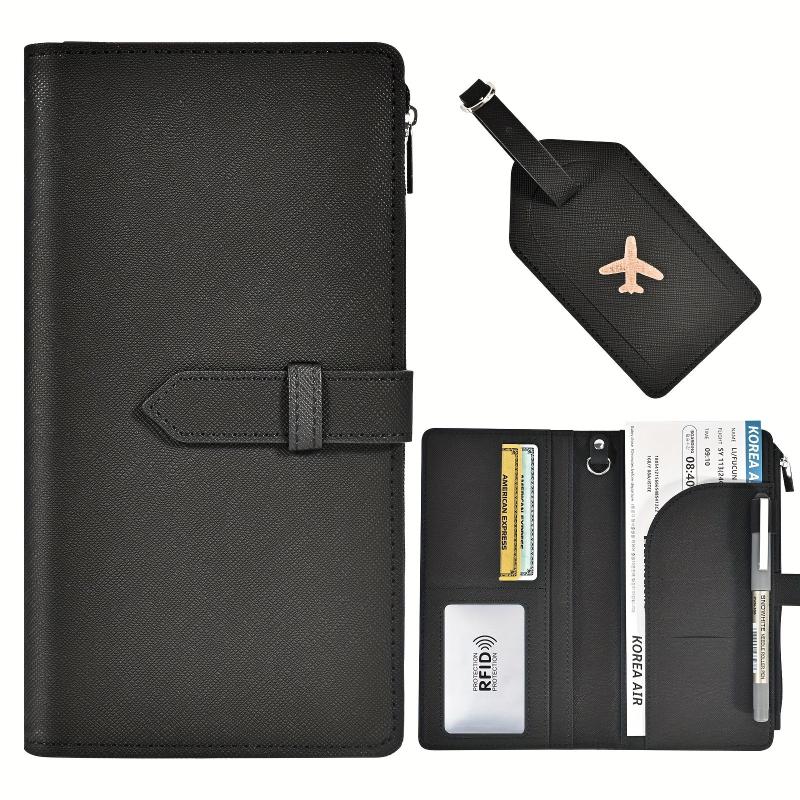 RFID Blocking Passport Holder Set with Luggage Tag