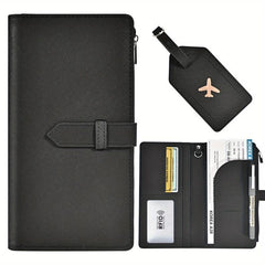 RFID Blocking Passport Holder Set with Luggage Tag