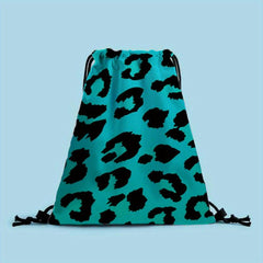Leopard Cow Pattern Drawstring Backpack Lightweight Sports Bag
