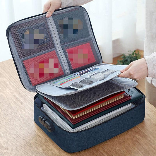 Large Capacity Document Bag with Lock Water Resistant Zipper