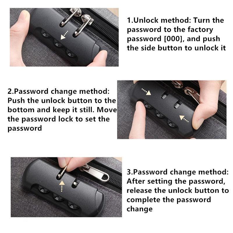 Large Capacity Document Bag with Lock Water Resistant Zipper