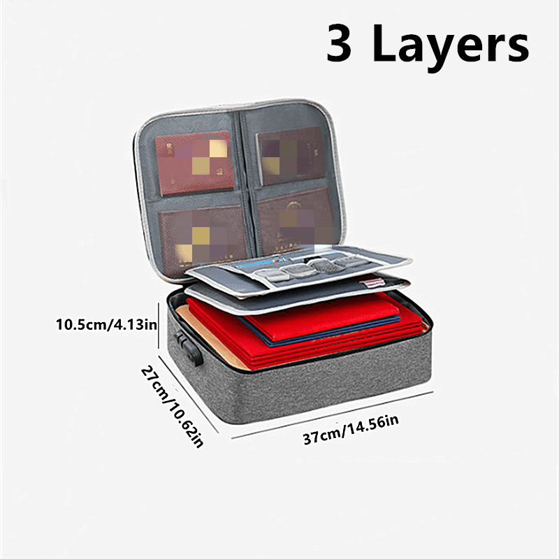 Large Capacity Document Bag with Lock Water Resistant Zipper