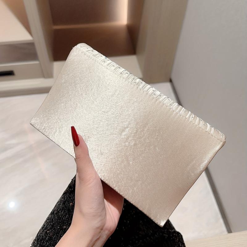 Rhinestone Chain Clutch Glossy Evening Bag
