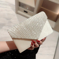 Rhinestone Chain Clutch Glossy Evening Bag