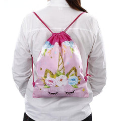 Cartoon Pattern Drawstring Backpack Lightweight Waterproof Beach Bag