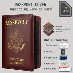 Passport & Vaccine Card Holder Combo Travel Wallet