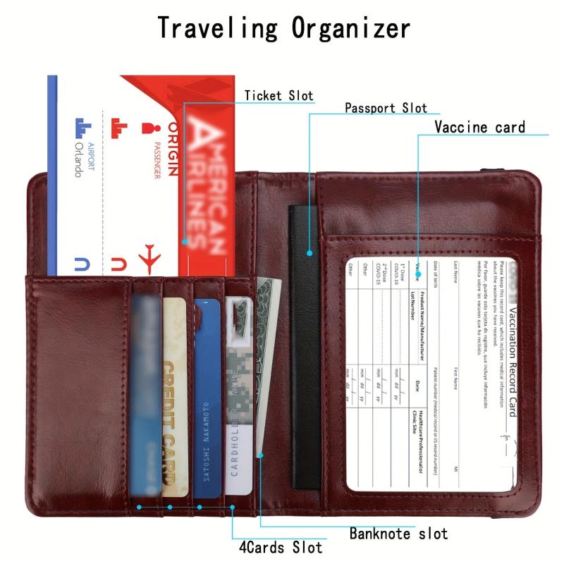 Passport & Vaccine Card Holder Combo Travel Wallet